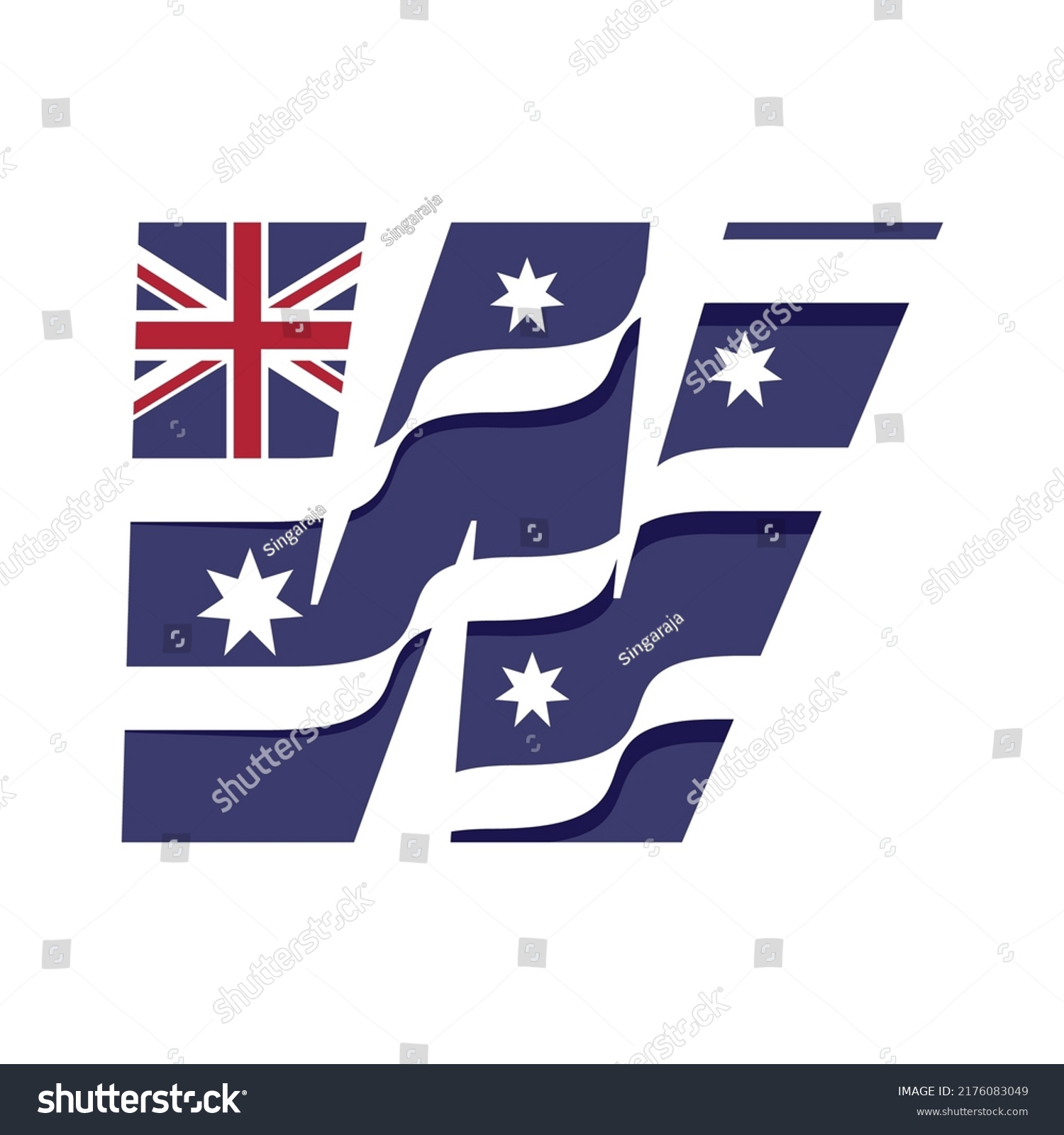 Australian Flag Logo Design Vector Template Stock Vector (Royalty Free ...