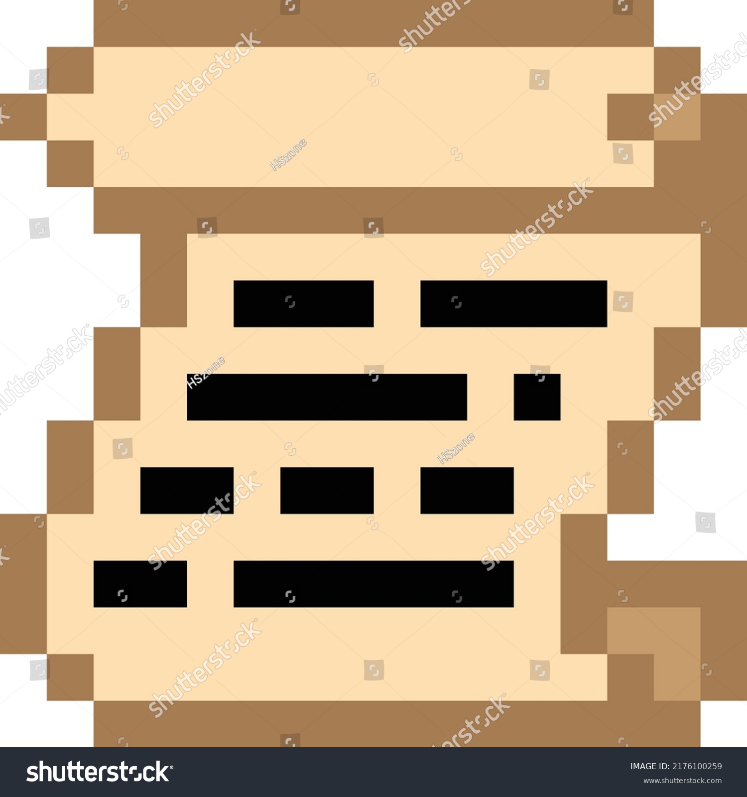Scroll Pixel Art Pattern Isolated Background Stock Vector (Royalty Free