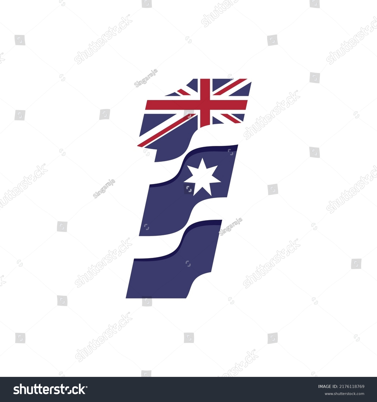 Australian Flag Logo Design Vector Template Stock Vector (Royalty Free ...