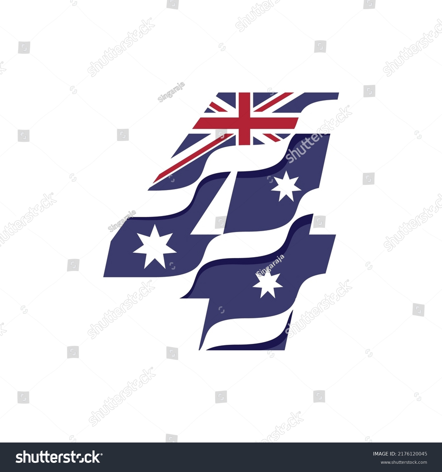 Australian Flag Logo Design Vector Template Stock Vector (Royalty Free ...