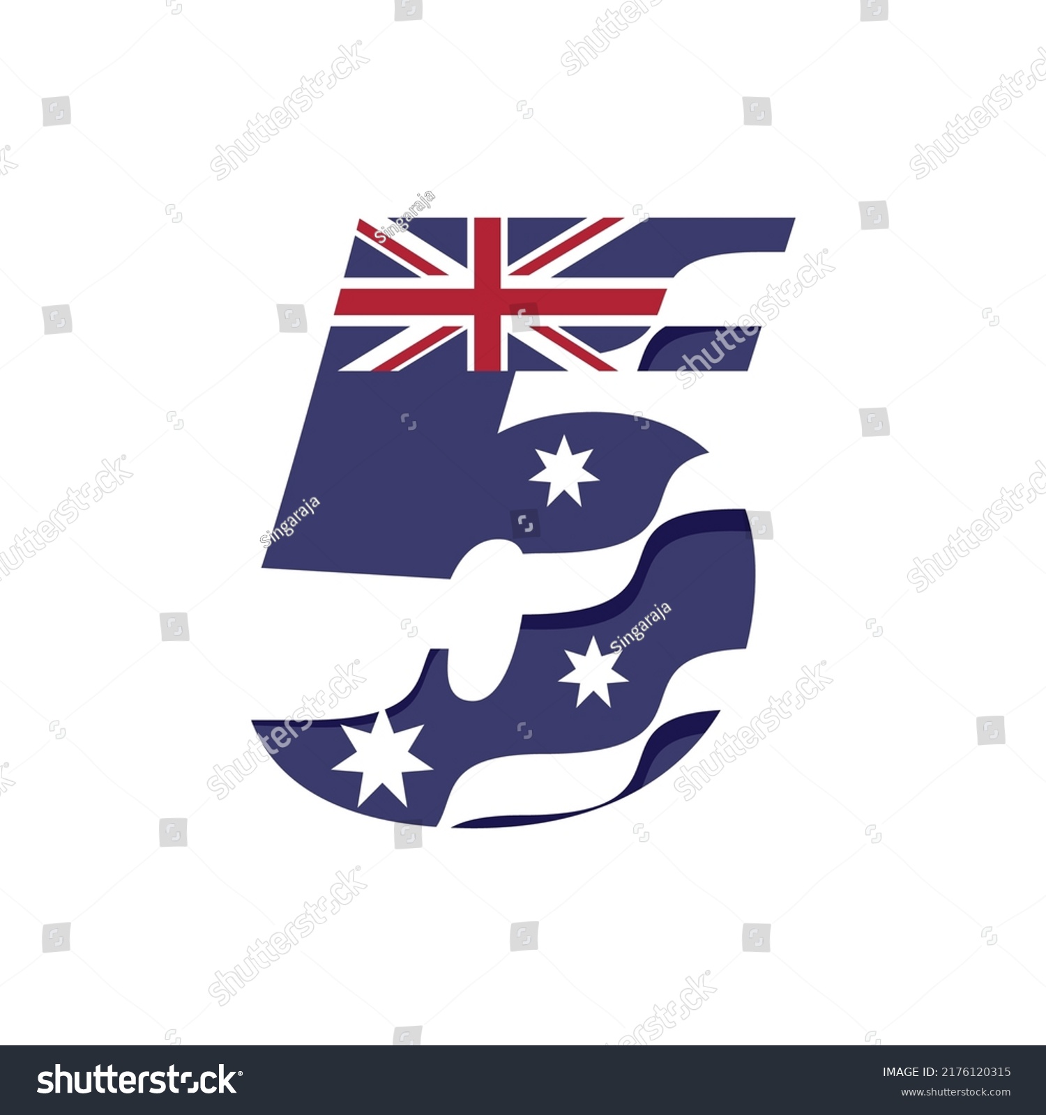 Australian Flag Logo Design Vector Template Stock Vector (Royalty Free ...