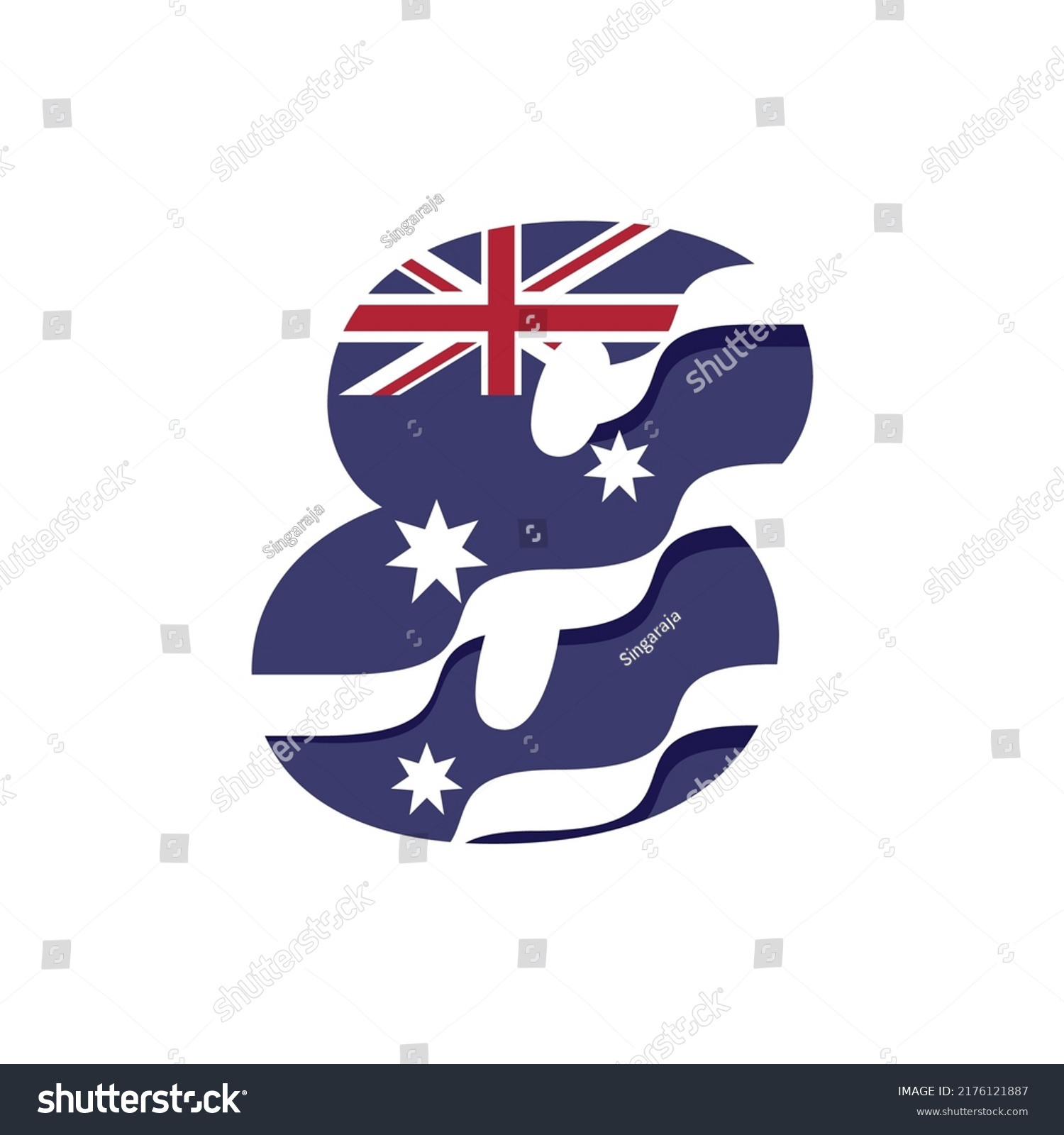 Australian Flag Logo Design Vector Template Stock Vector (Royalty Free ...