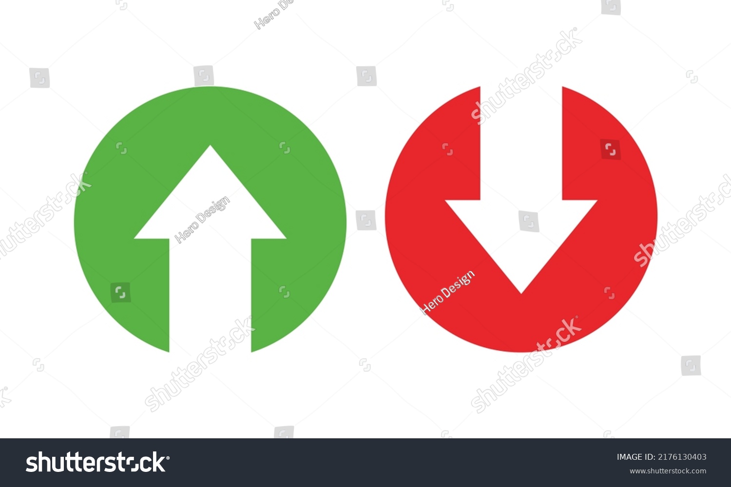 Red Down Green Arrow Icon Sign Stock Vector (Royalty Free) 2176130403 ...