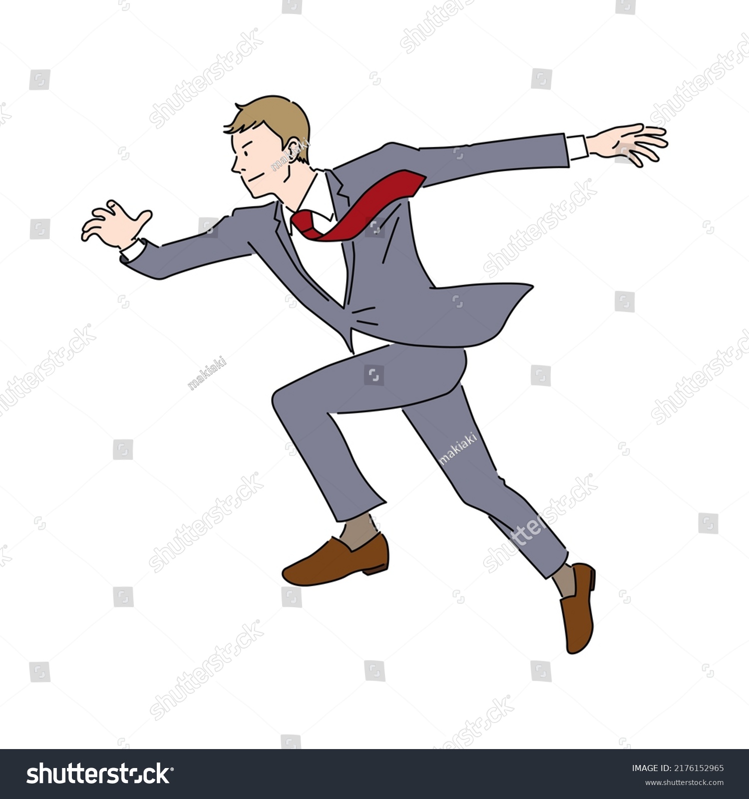 Illustration Businessman Running Dashingly White Background Stock ...