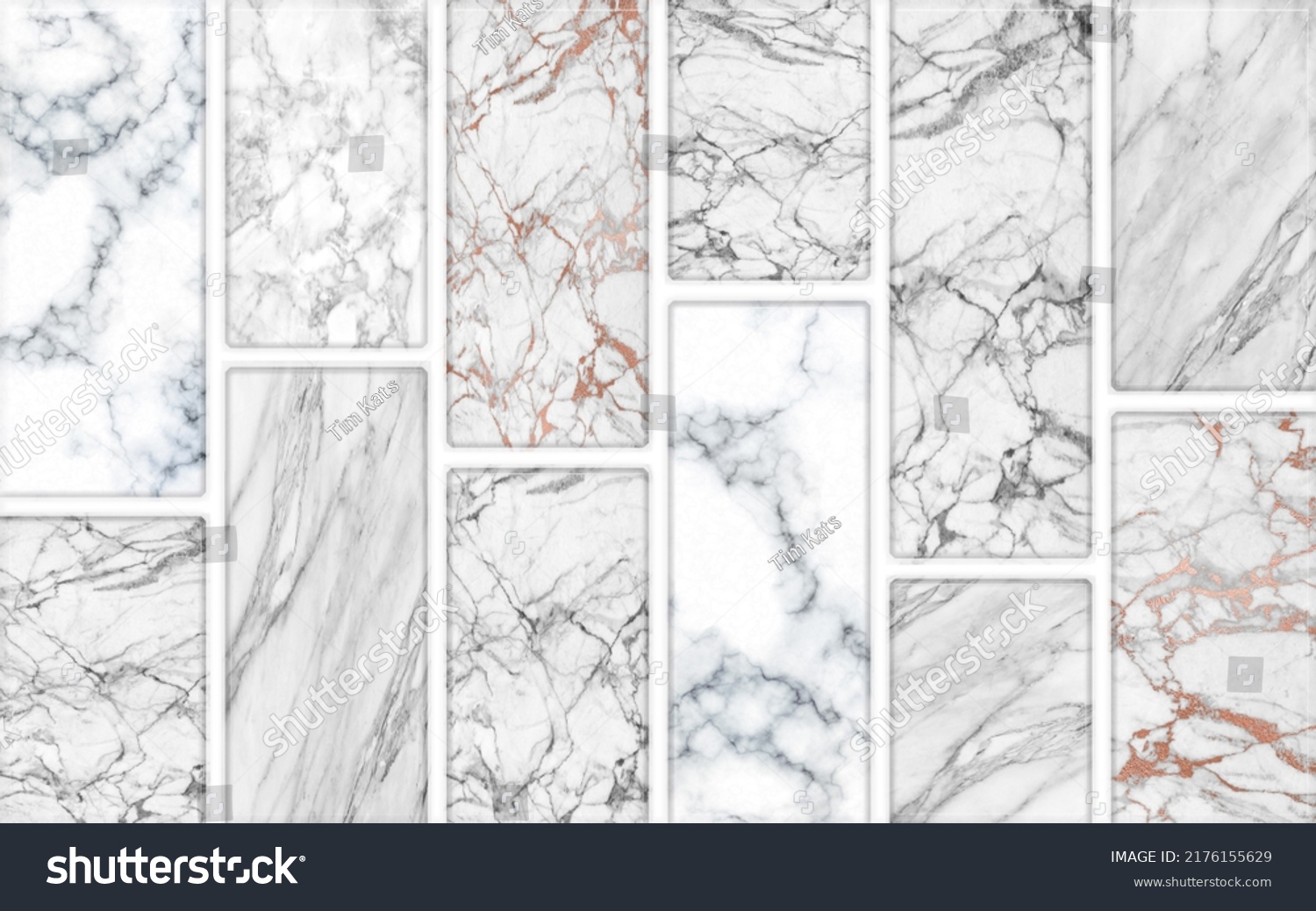 Vertical Rectangular Marble Gray Tile On Stock Illustration 2176155629 ...