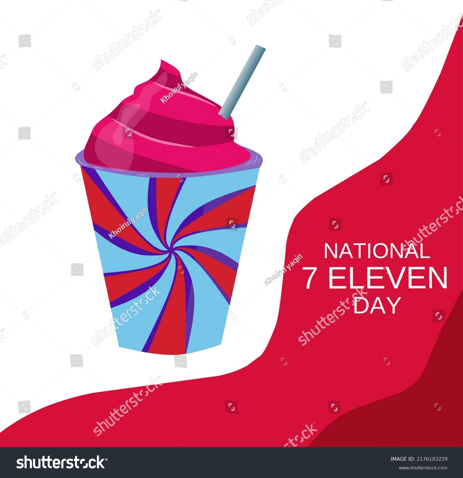 National 7 Eleven Day Design Stock Vector (Royalty Free) 2176183229