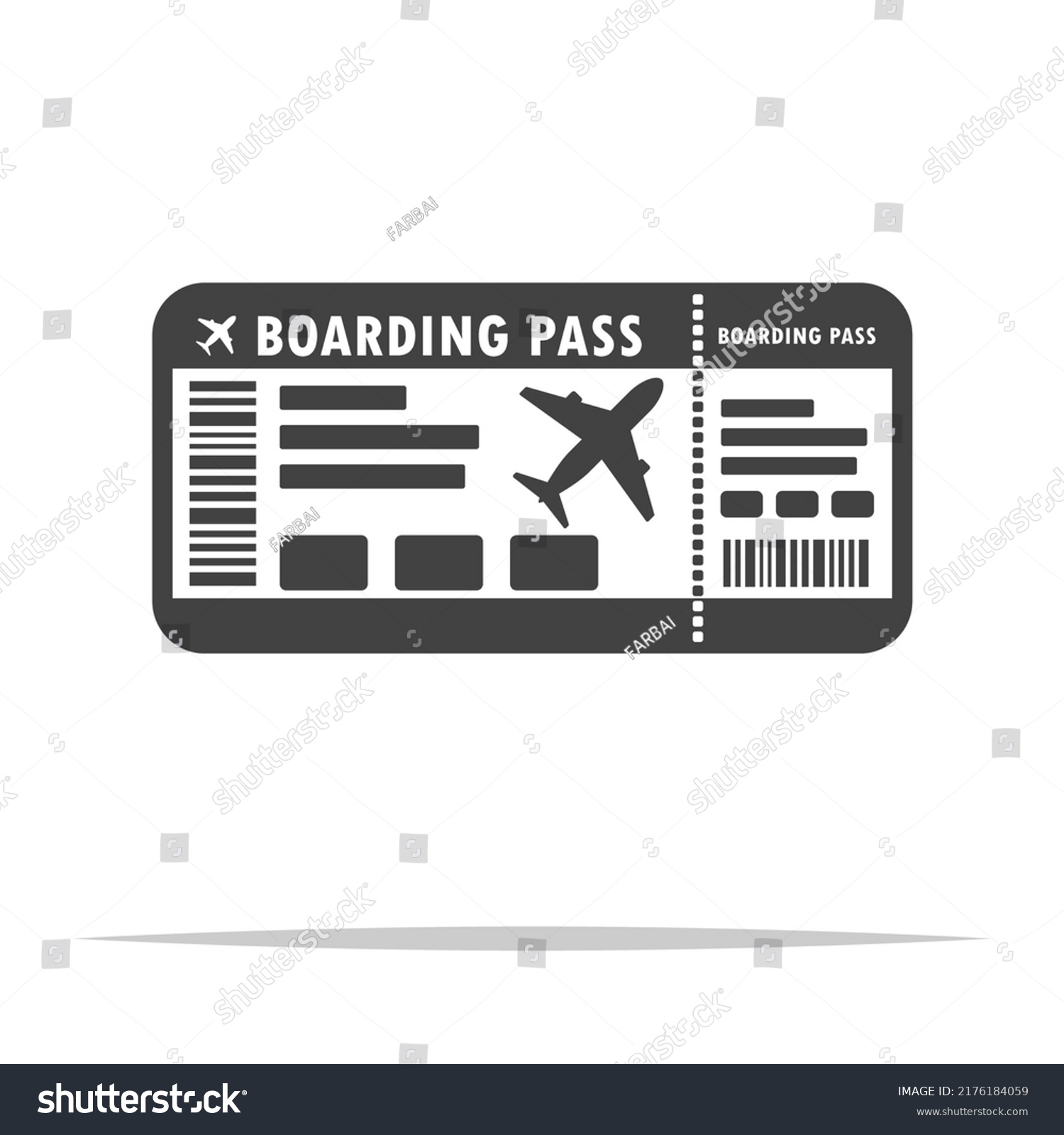 Flight Ticket Boarding Pass Icon Transparent Stock Vector (Royalty Free ...