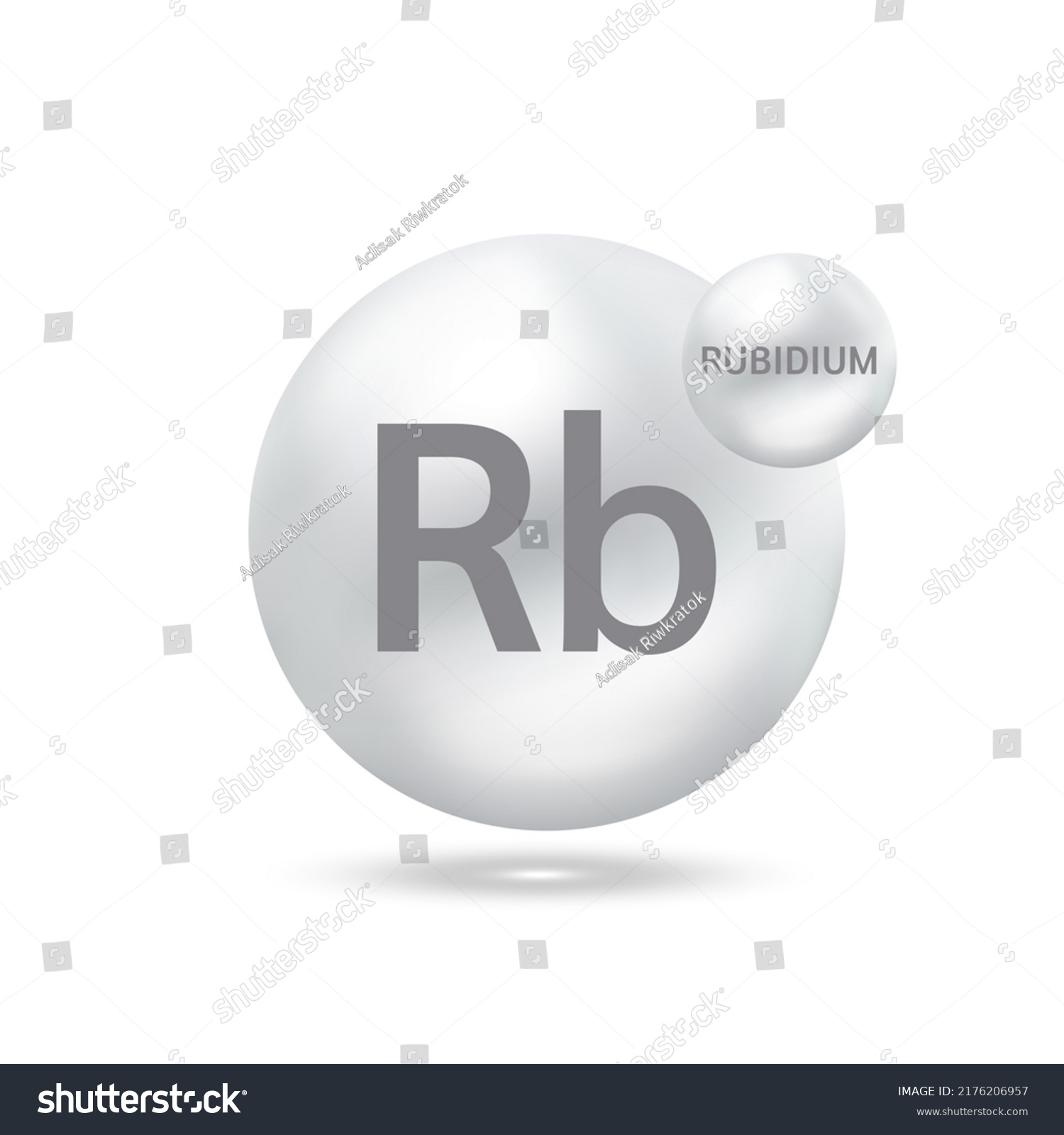 Rubidium Molecule Models Silver Chemical Formulas Stock Vector (Royalty ...