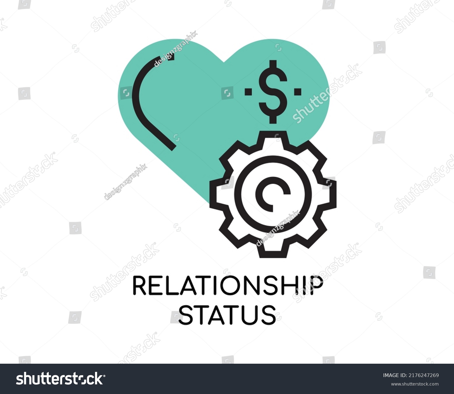 Minimalist Simple Modern Relationship Status Icon Stock Vector (Royalty ...