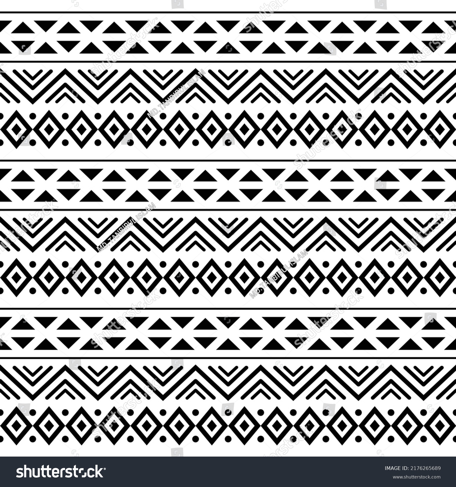 Polynesian Maori Tribal Seamless Aztec Pattern Stock Vector (Royalty ...