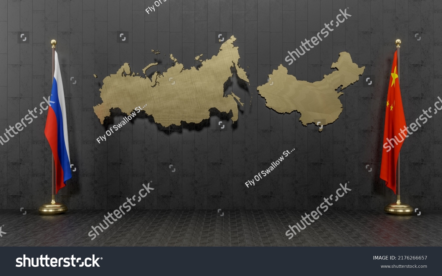 Russia China Flag Russia China On Stock Illustration 2176266657 ...