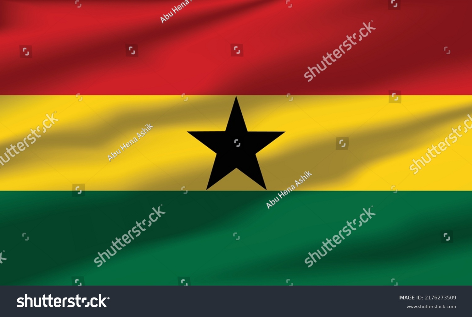 Vector Ghana Flag Waving Realistic Flowing Stock Vector (Royalty Free ...