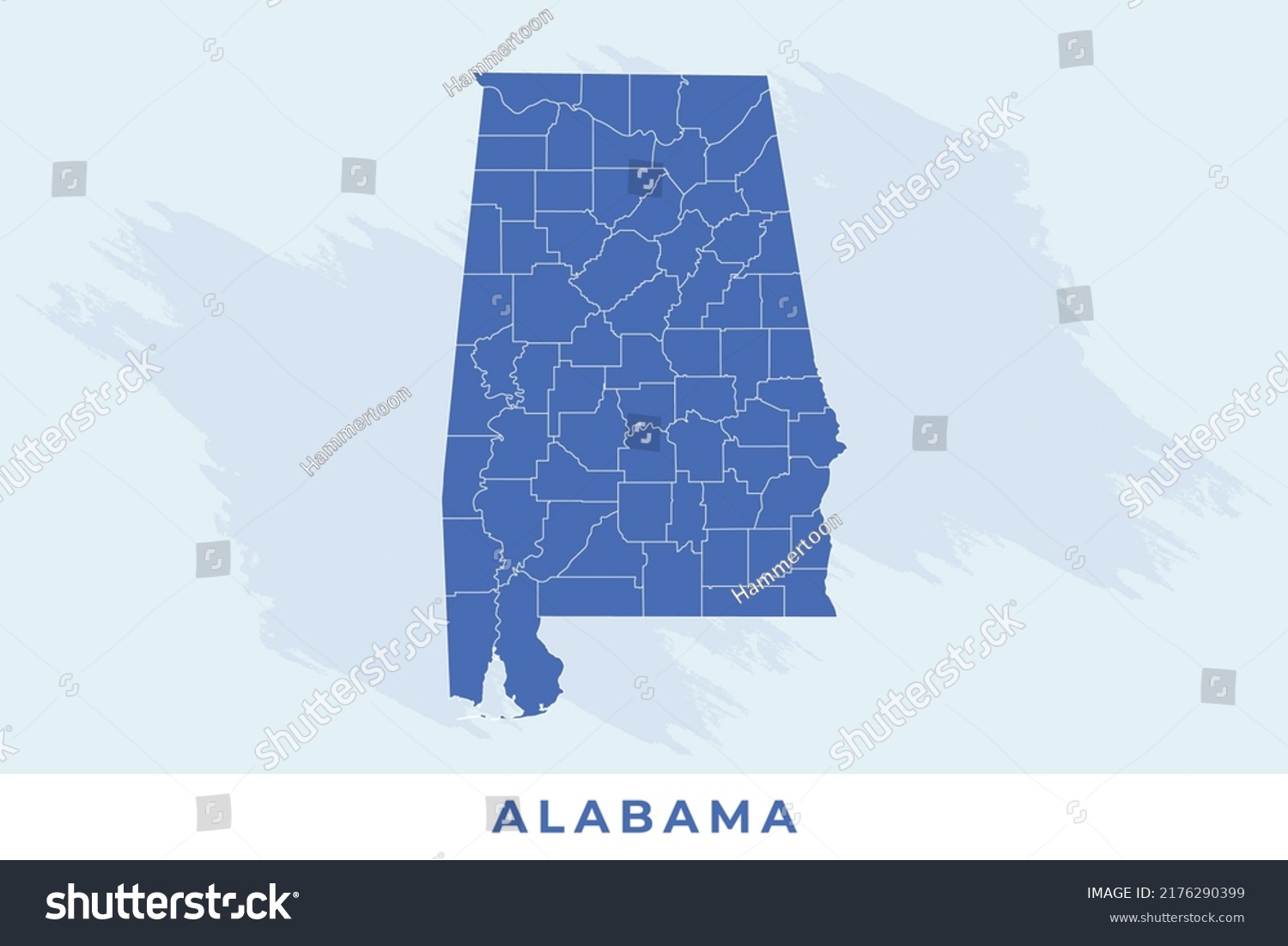 National Map Alabama Alabama Map Vector Stock Vector (Royalty Free ...