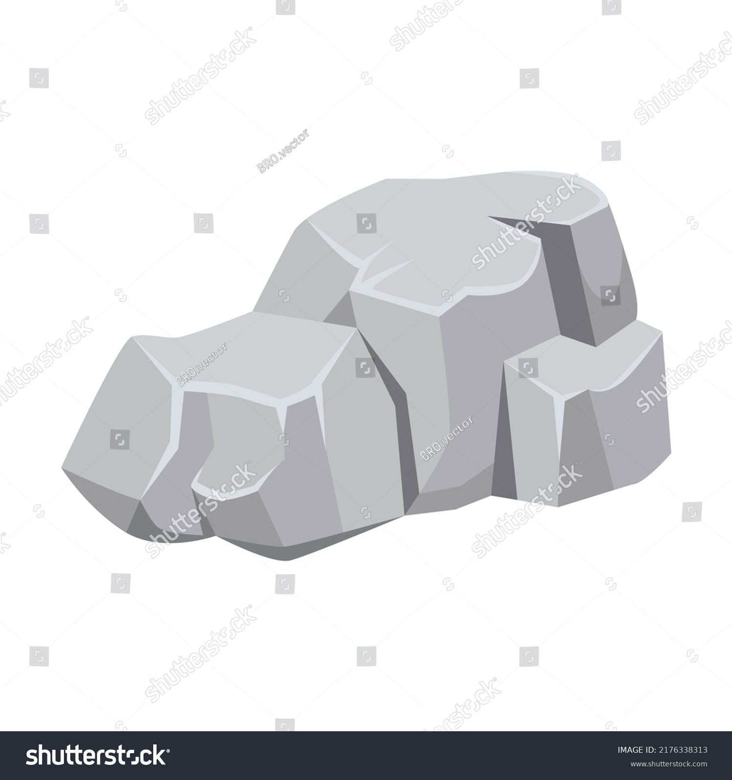 Piece Rock Natural Rock Isolated On Stock Vector (Royalty Free ...