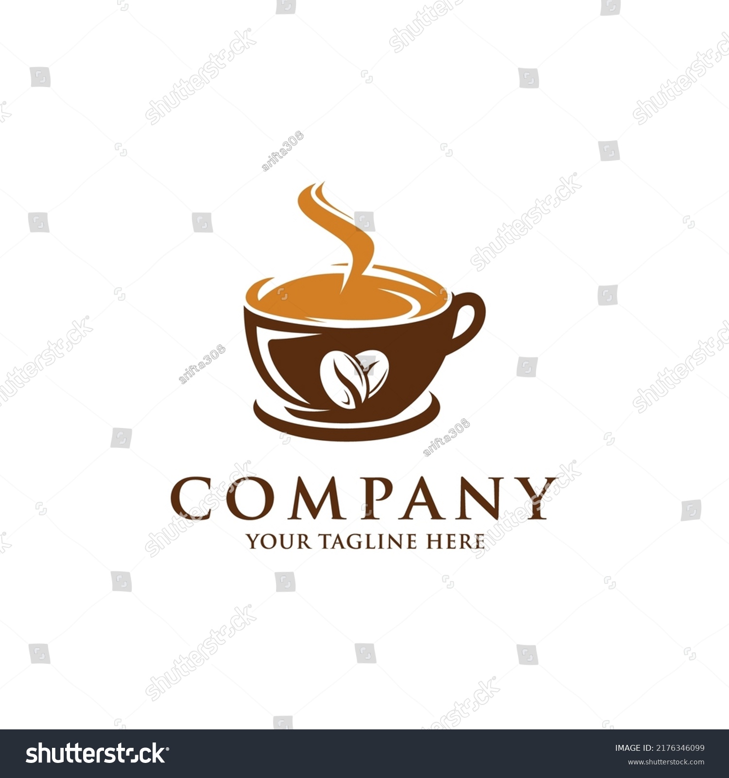 Vintage Coffee Cup Logo Design Stock Vector (royalty Free) 2176346099 