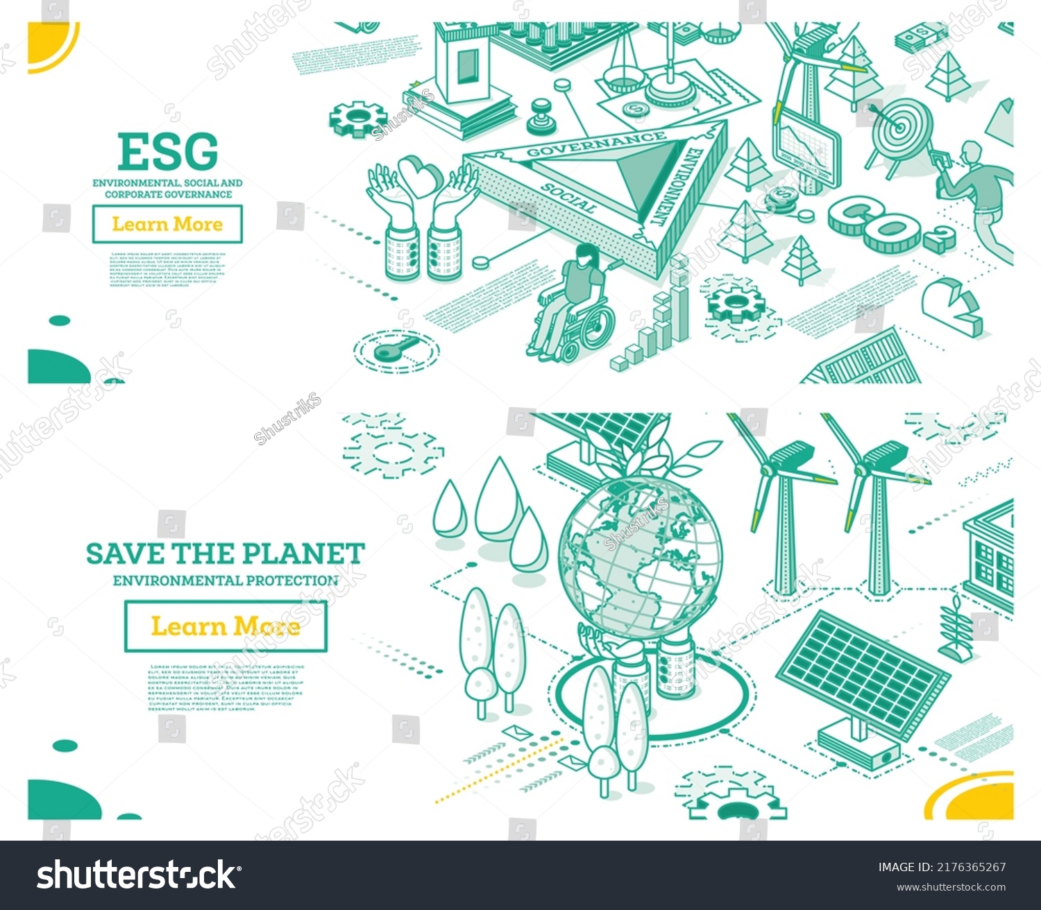 Esg Concept Environmental Social Governance Co2 Stock Illustration ...