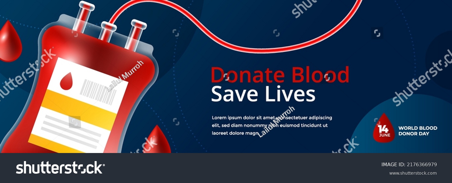 World Blood Donor Day Horizontal Banner Stock Vector (Royalty Free ...