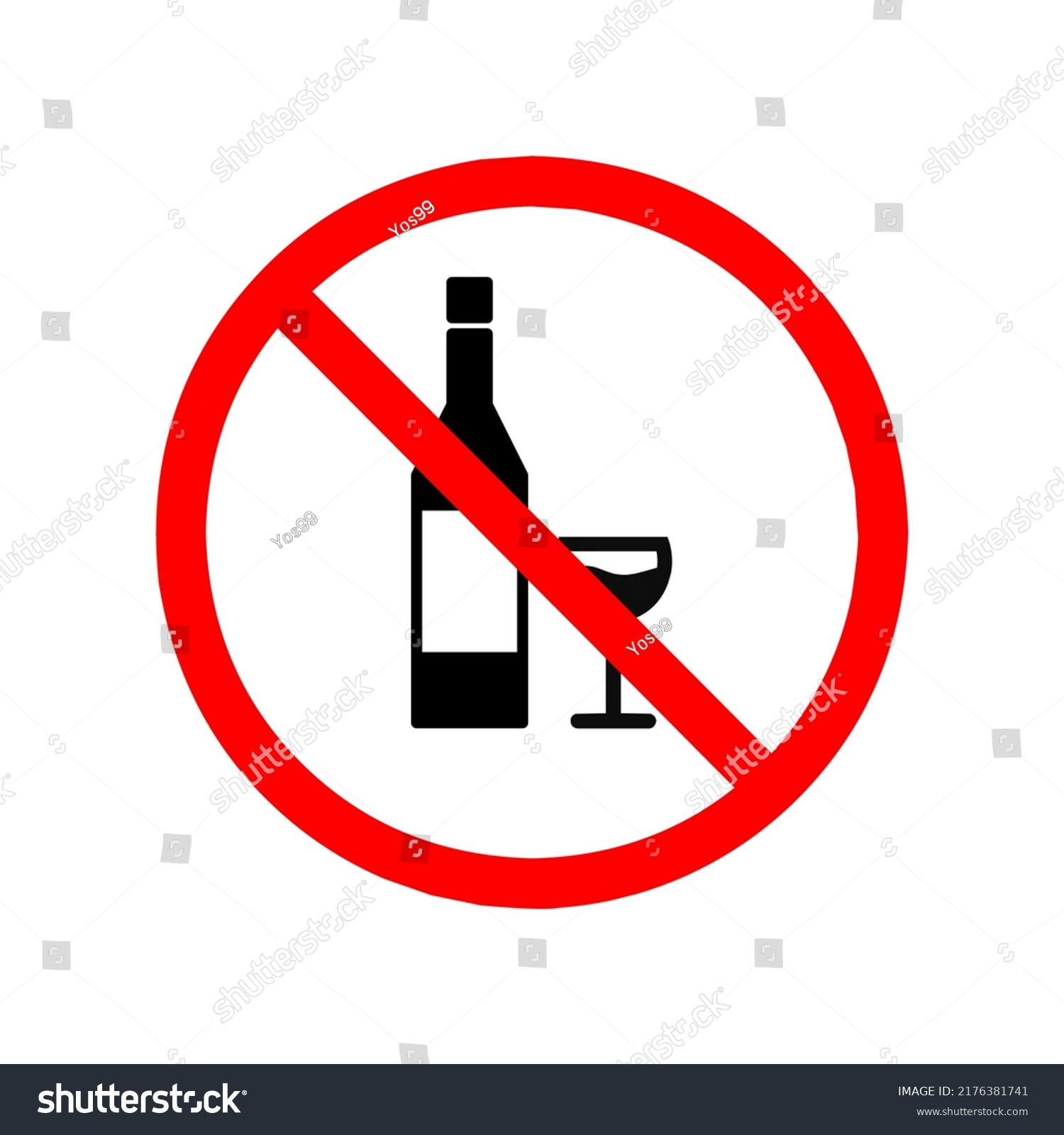 Warning Do Not Alcohol Drink Sign Stock Vector (Royalty Free ...