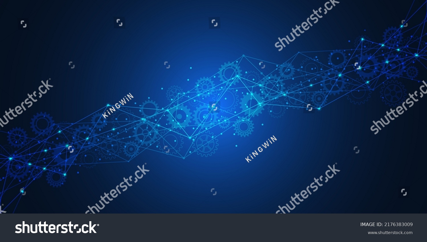 Abstract Technology Background Connecting Dots Lines Stock Illustration ...