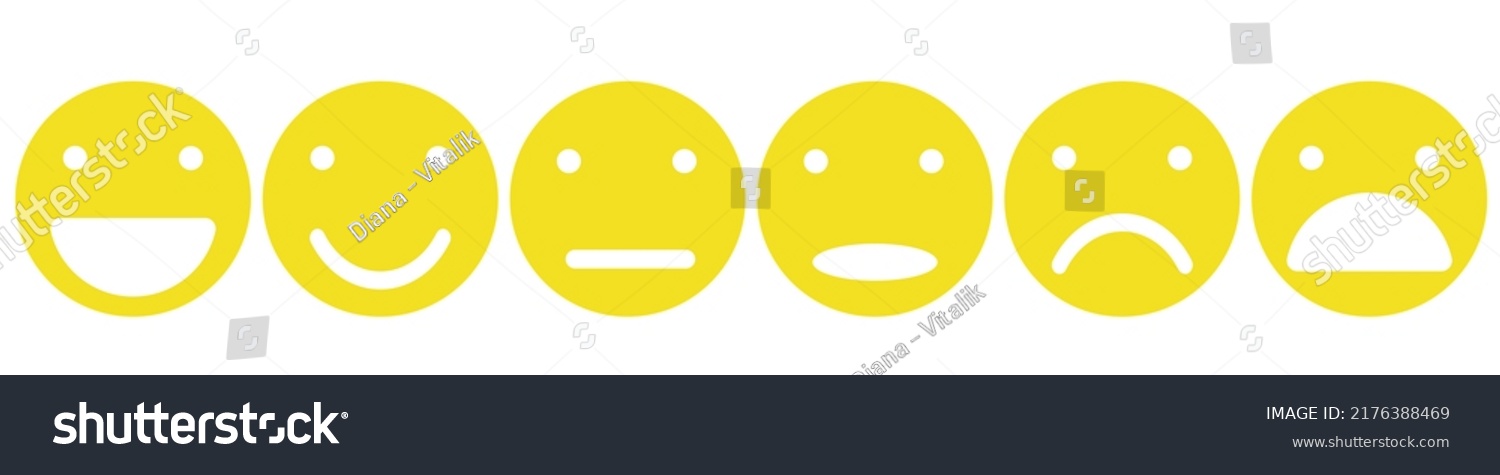 Emoticon Set Six Emoticons Positive Negative Stock Vector (Royalty Free ...