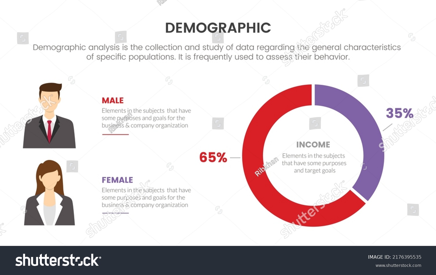 Male Female Compare Demography Infographic Concept Stock Vector ...