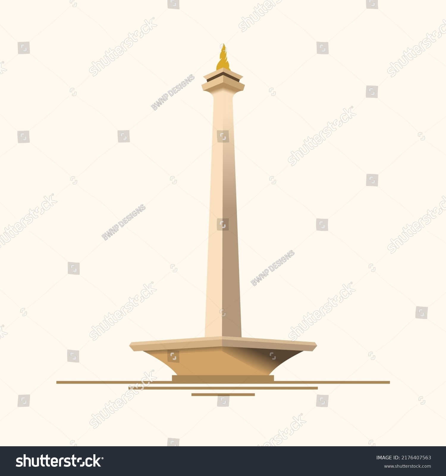 Monumen Nasional Jakarta Monas Icon Jakarta Stock Vector (Royalty Free ...