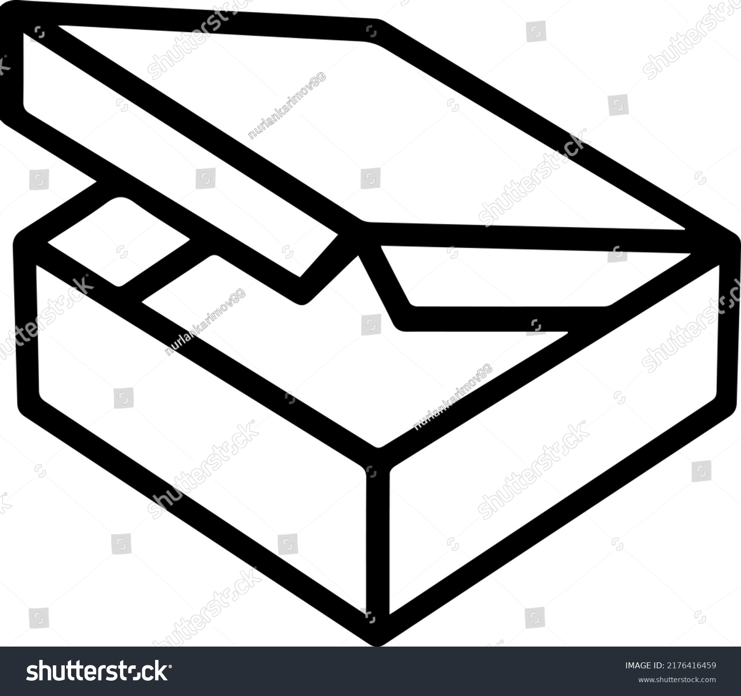 Pizza Box Outline Style Vector Icon Stock Vector (Royalty Free ...