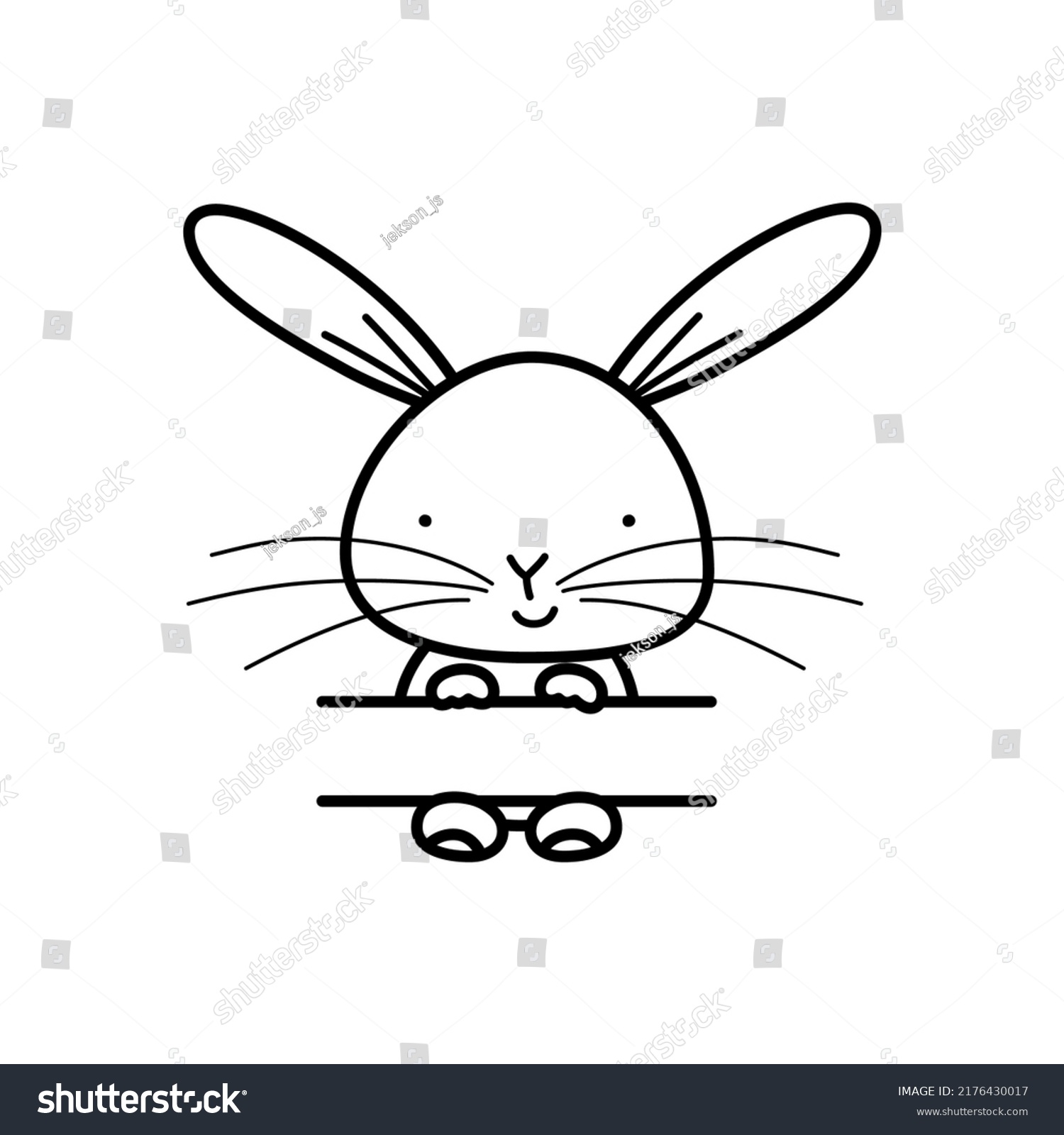 Outline Logo Bunny Against White Background Stock Illustration ...