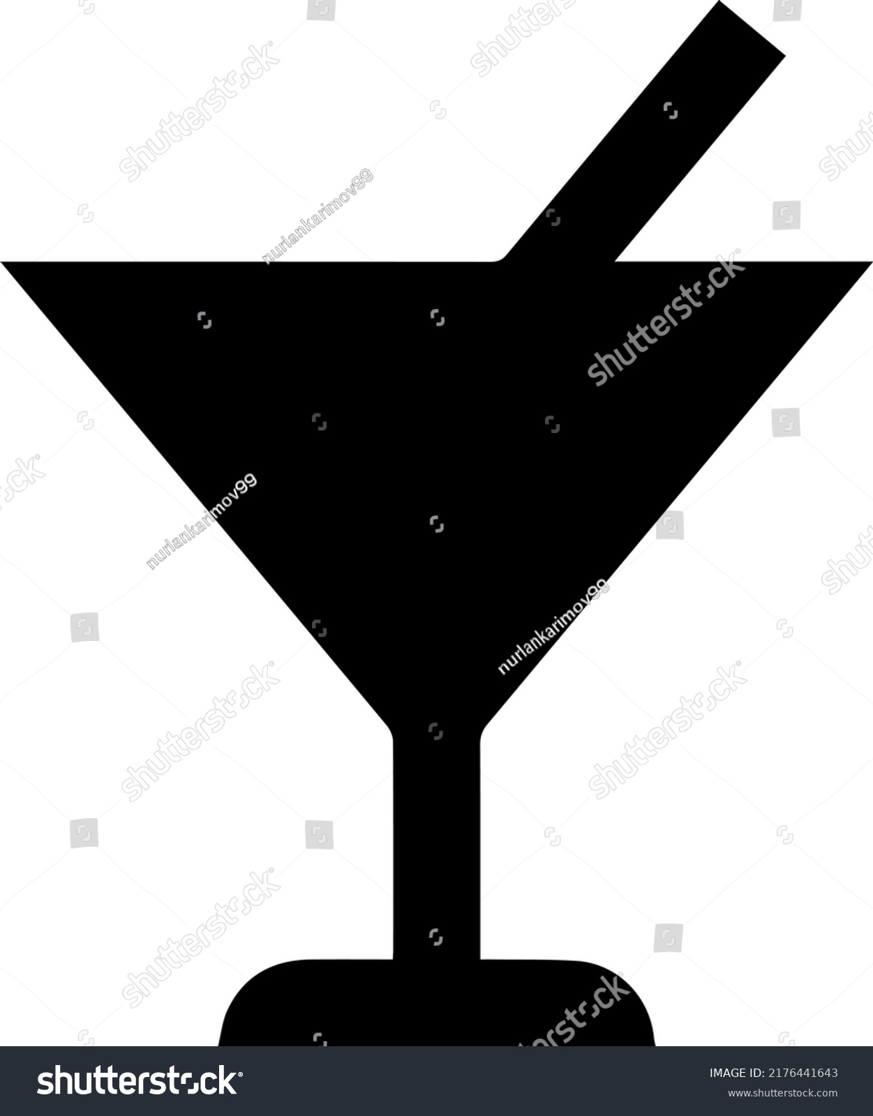 Martini Alcoholic Cocktail Drink Simplified Vector Stock Vector ...