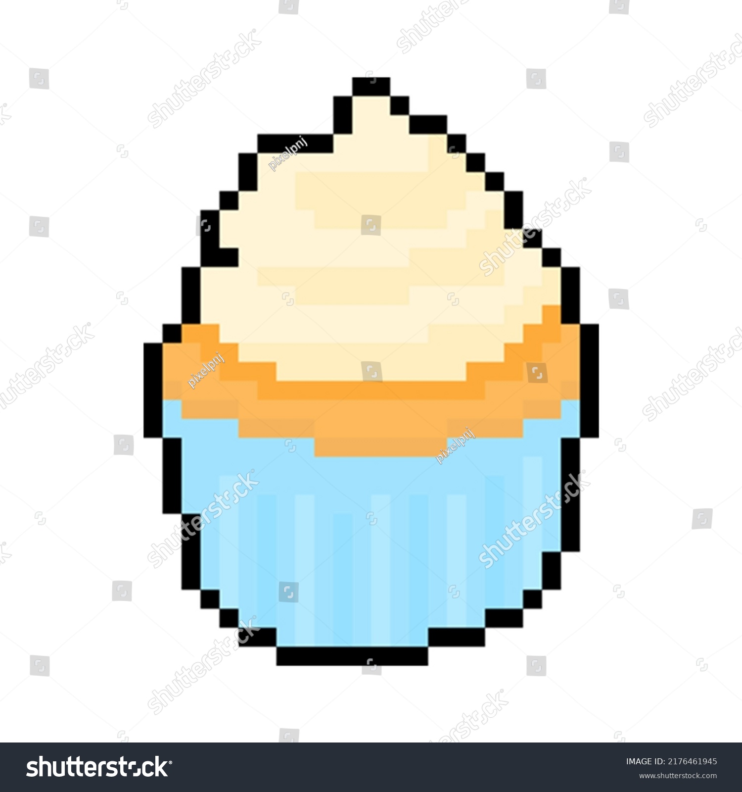 Cupcake Pixel Art Style 32 Bit Stock Vector (Royalty Free) 2176461945 ...