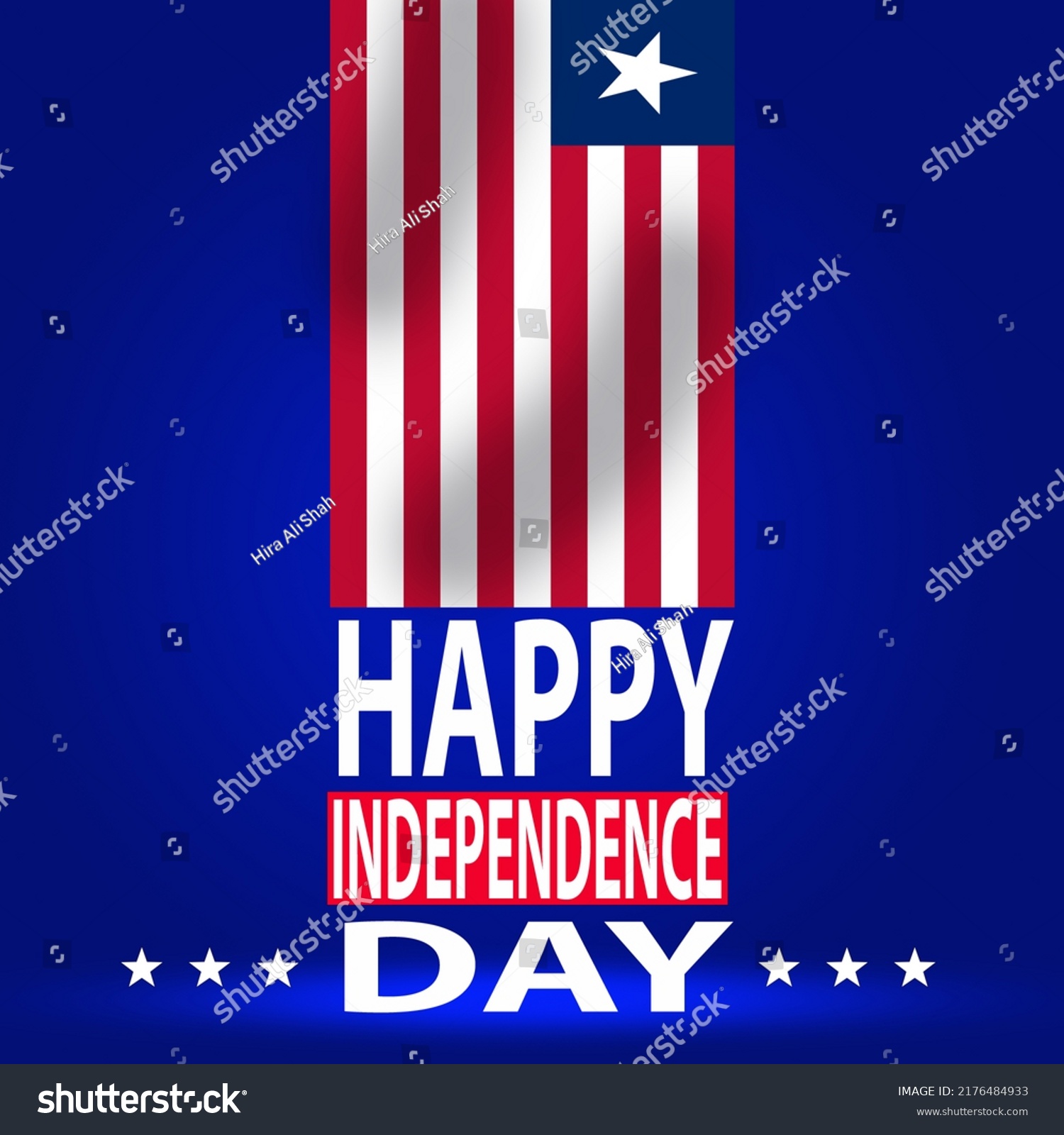 Happy Independence Day Liberia Wallpaper Waving Stock Illustration 