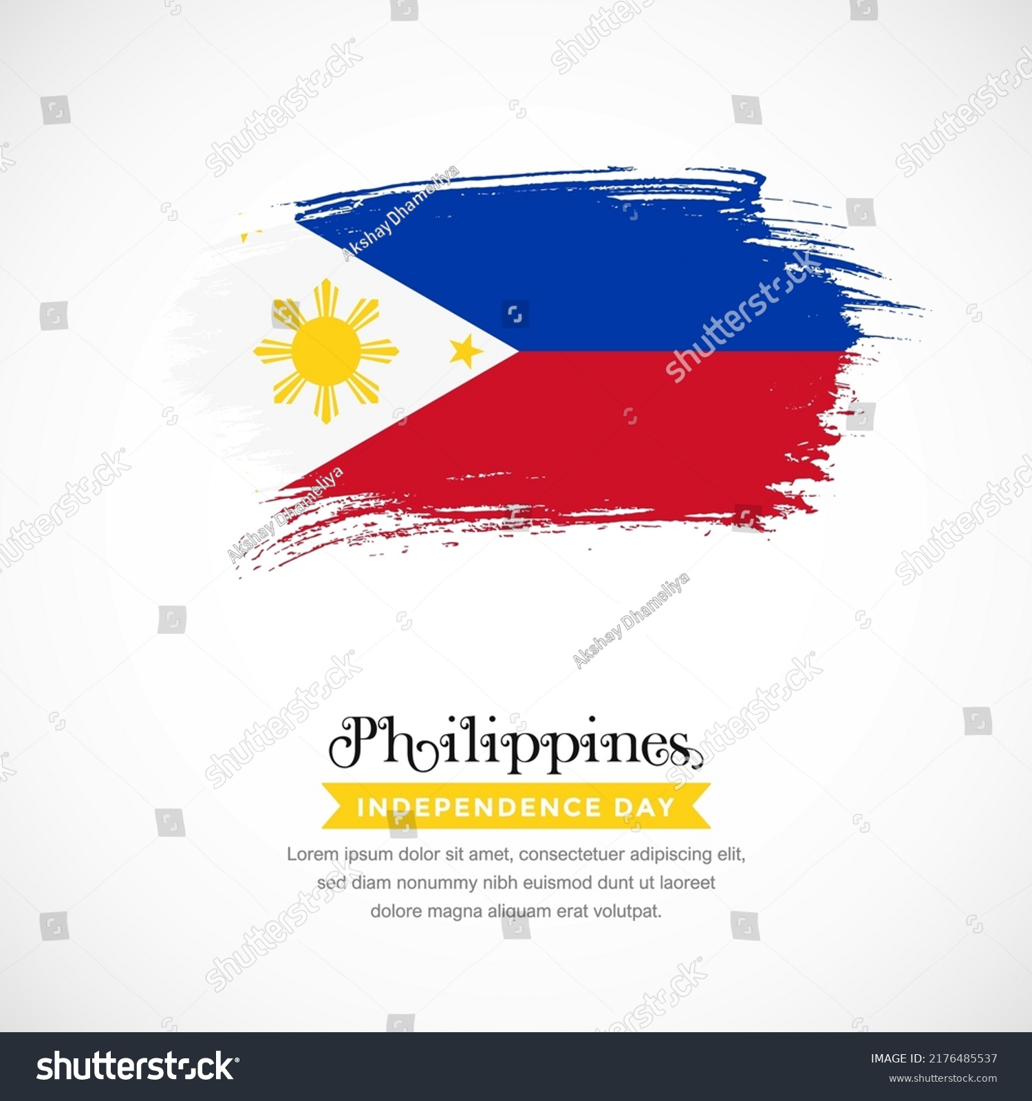 Brush Stroke Concept Philippines National Flag Stock Vector (Royalty ...