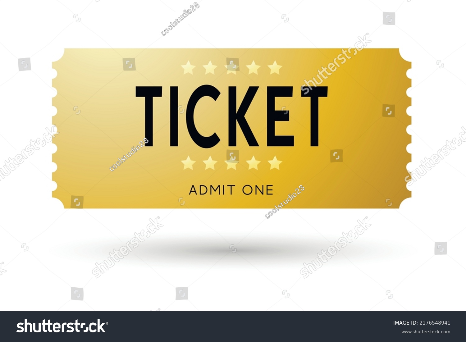 Golden Ticket Carnival Ticket New Vector Stock Vector (Royalty Free ...