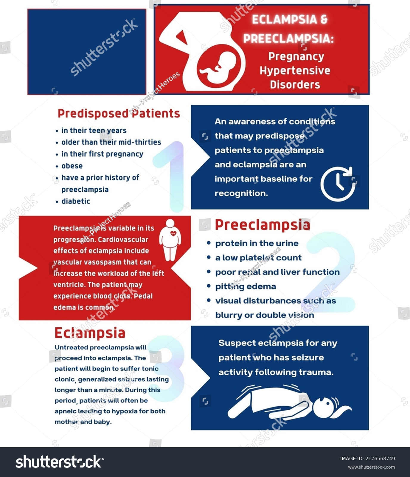 Eclampsia Preeclampsia Pregnancy Hypertensive Disorders Poster Stock ...