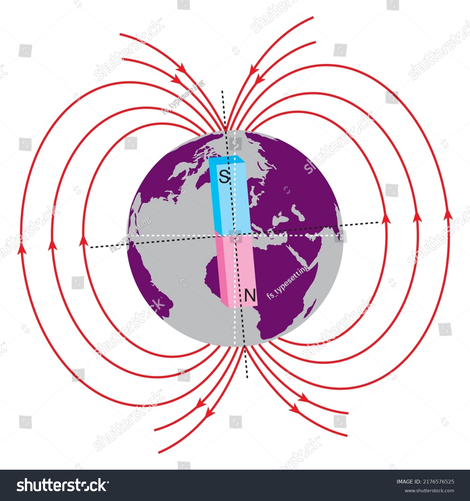 Magnetic Fields Earth Showing North Pole Stock Vector (Royalty Free ...