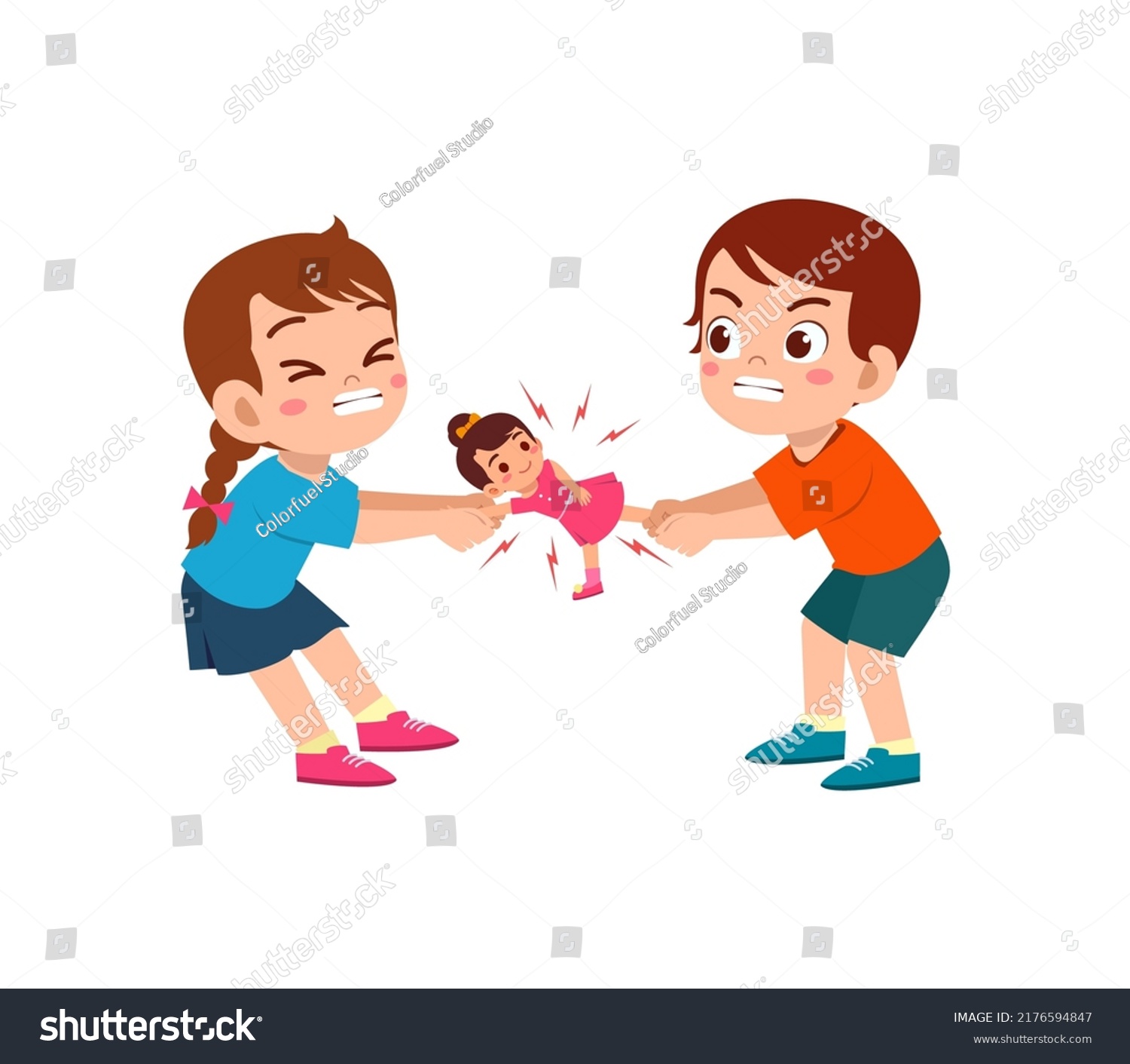 36 Two Toddlers Fighting Stock Illustrations, Images & Vectors ...