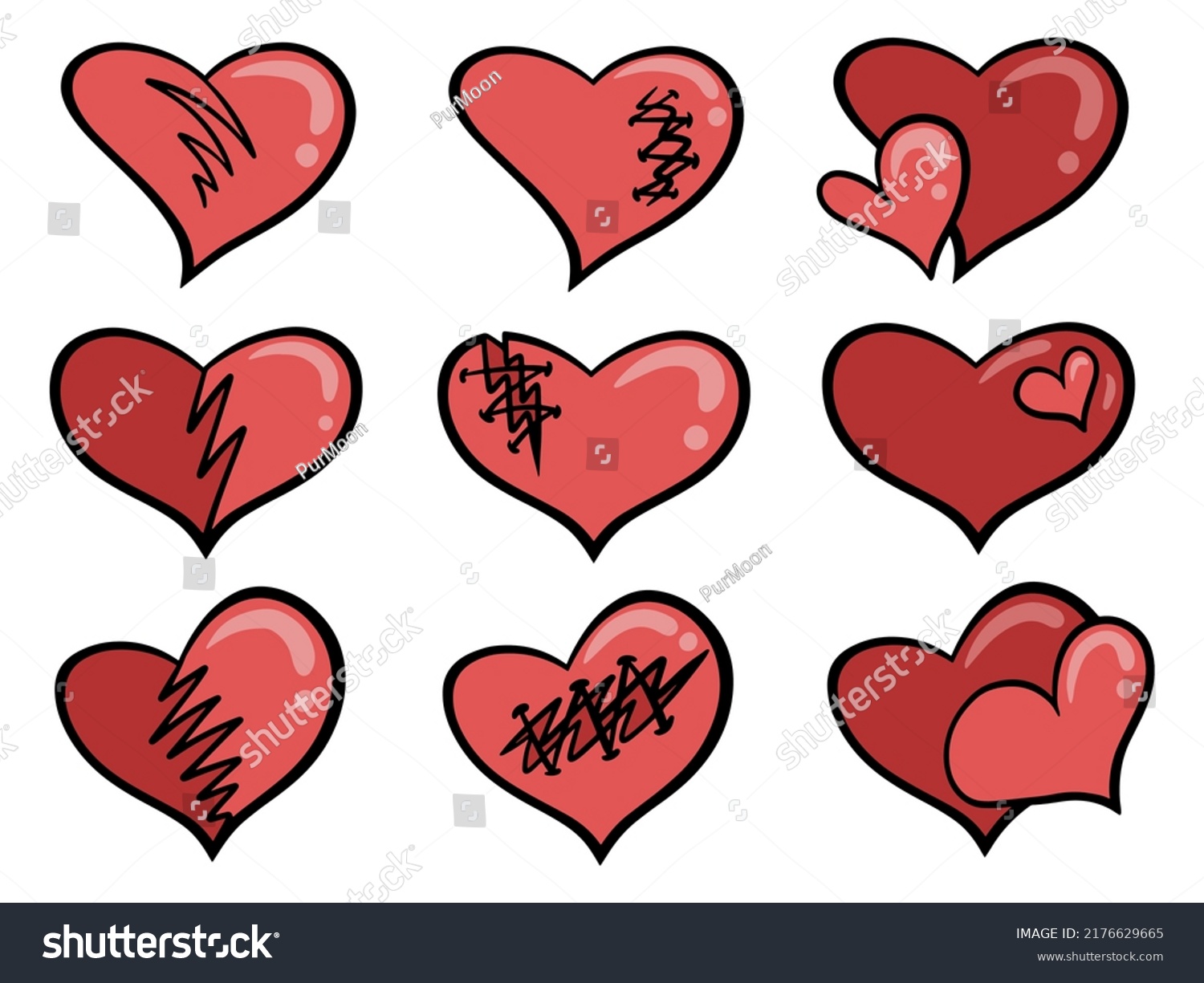 Heart Clip Art Doodle Illustration Stock Vector (Royalty Free ...