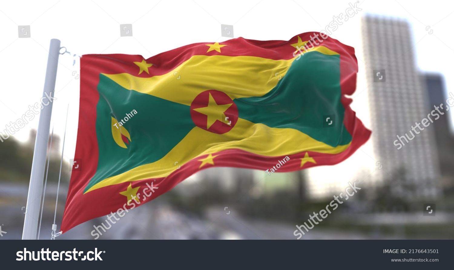 3d-illustration-flag-grenada-flag-symbols-stock-illustration-2176643501