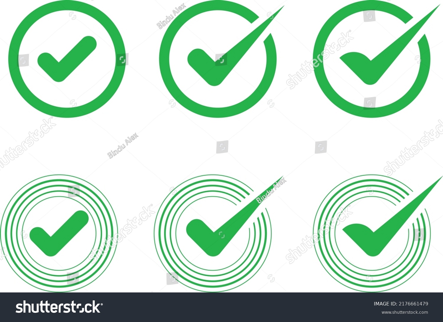 Check Mark All Icon Set Stock Vector Royalty Free