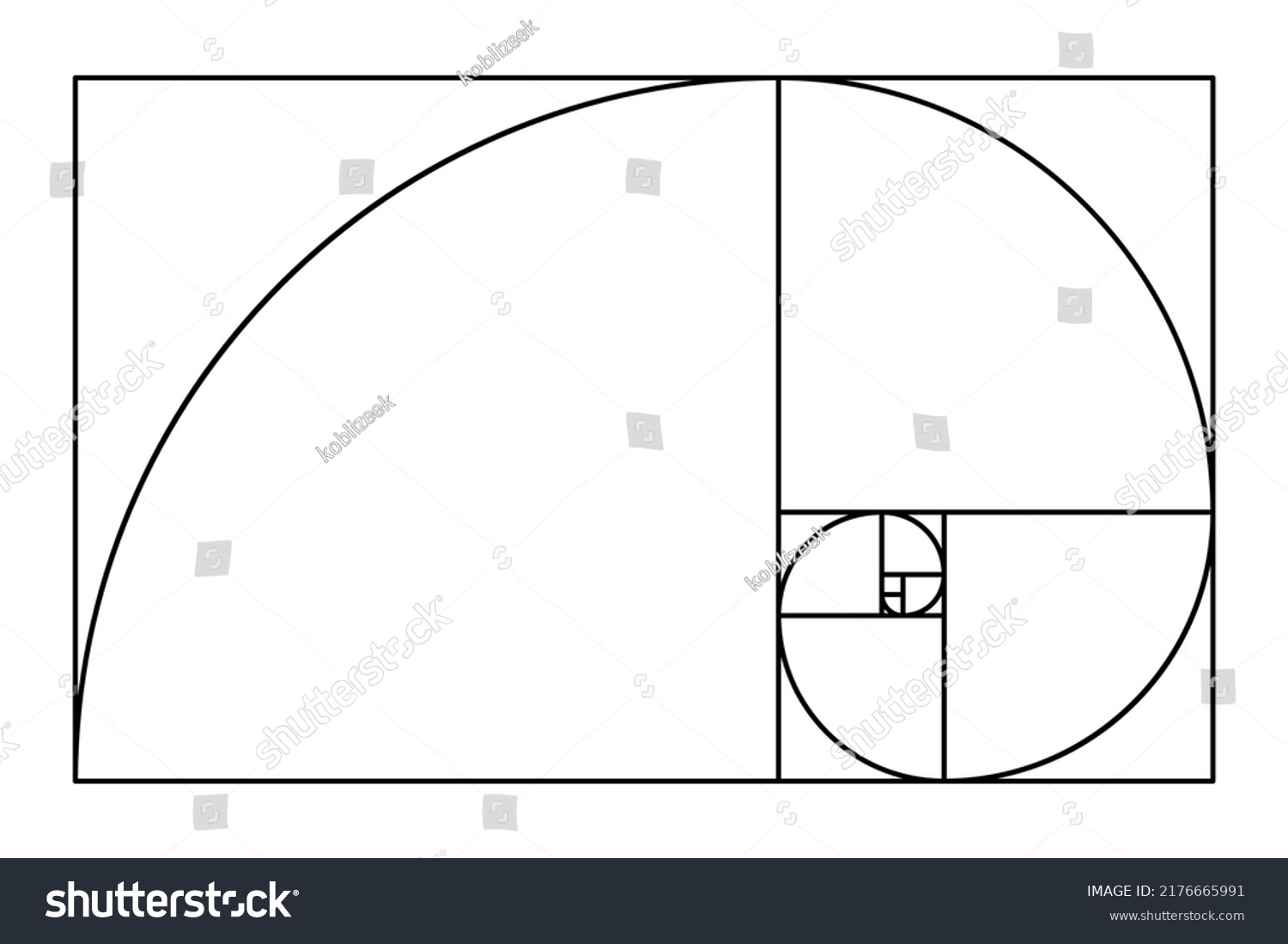 Golden Ratio Minimalistic Icon Geometric Shapes Stock Vector (Royalty ...