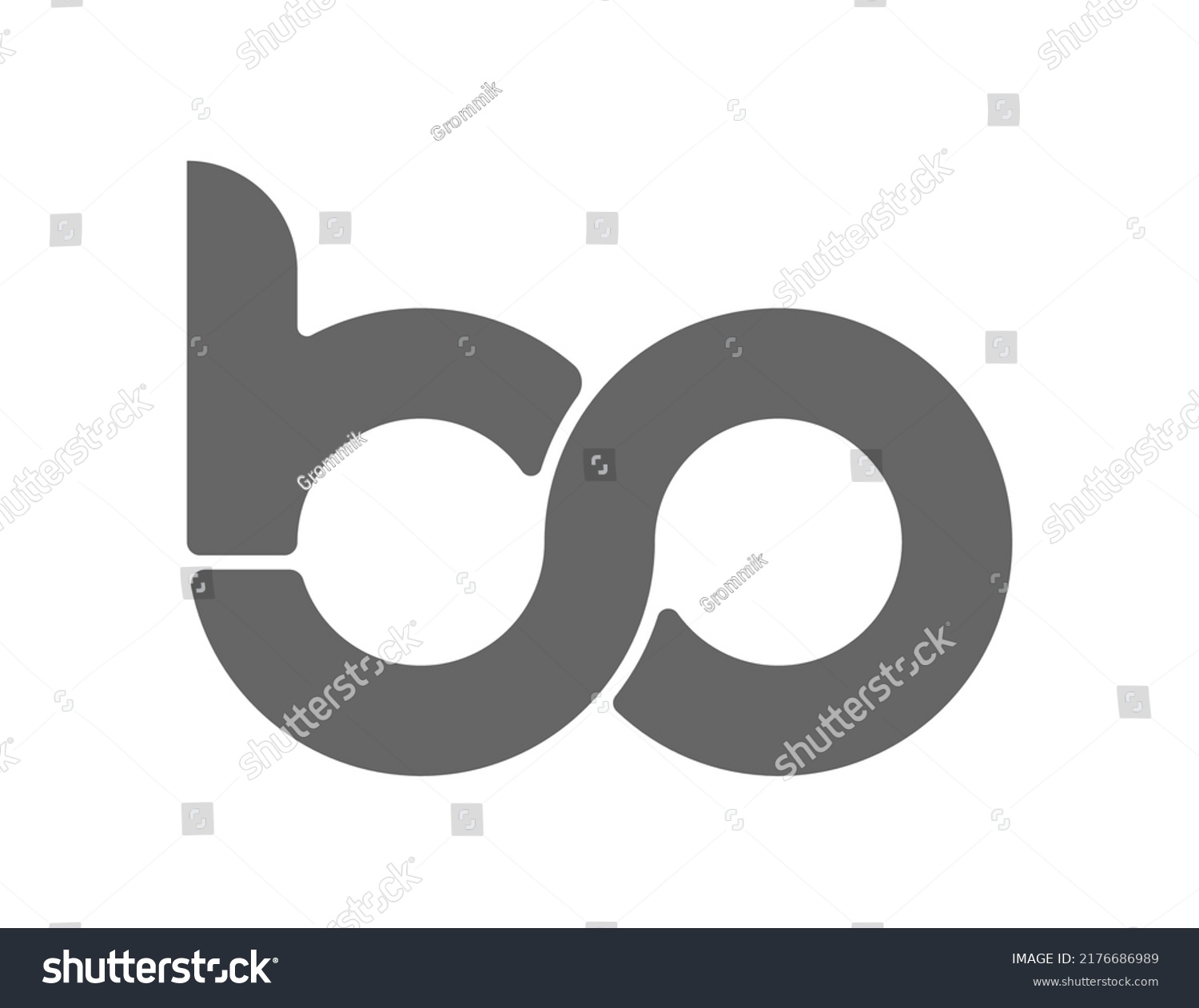 Circular Combination Lowercase Letters B O Stock Vector (Royalty Free ...