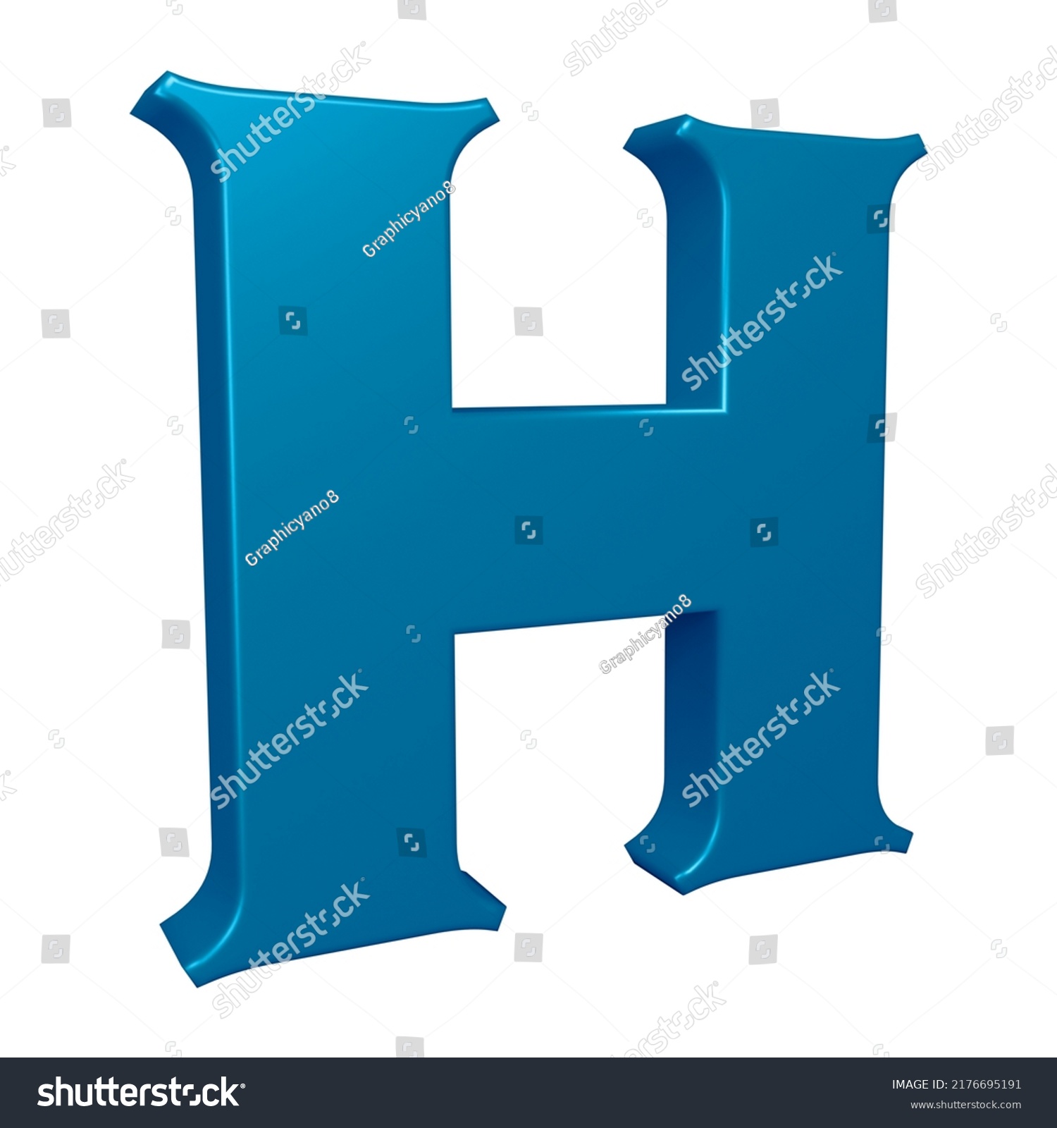 Letter H 3d Render Alphabet Letters Stock Illustration 2176695191 ...