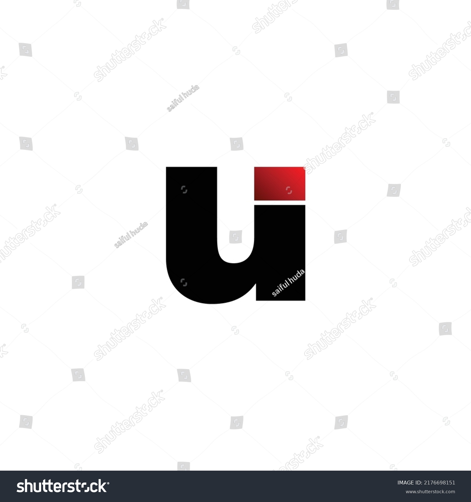 Letter Ui Simple Logo Design Vector Stock Vector (Royalty Free ...