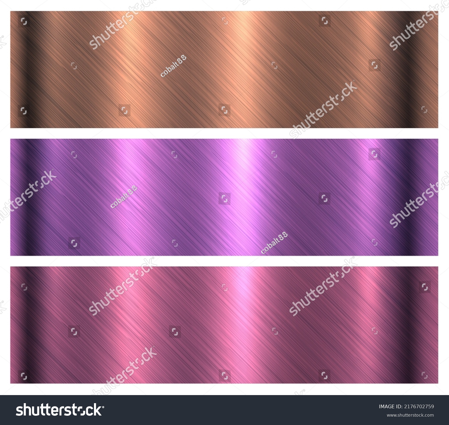 Brushed Metal Textures Set Purple Shiny Stock Illustration 2176702759 Shutterstock