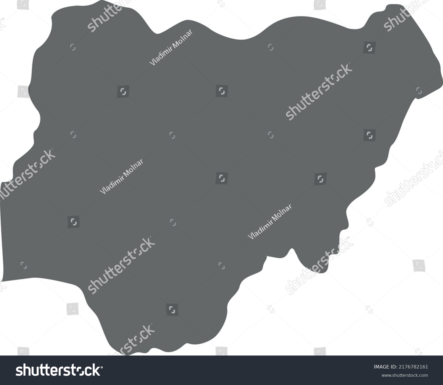 Vector Illustration Nigeria Map Stock Vector (Royalty Free) 2176782161 ...