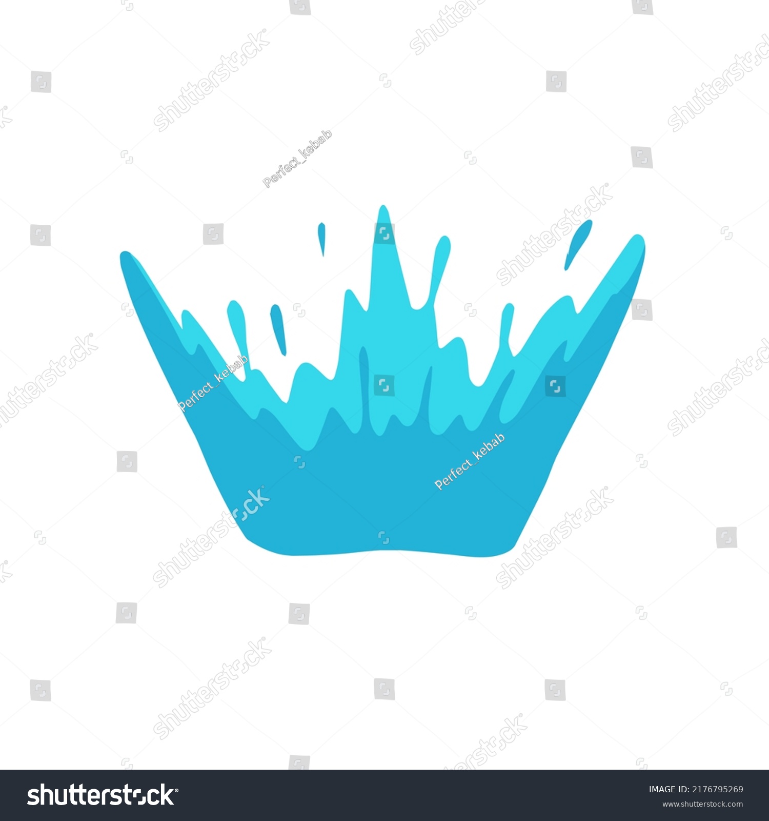 Splash Water Blue Liquid Spill Wet Stock Vector (Royalty Free ...