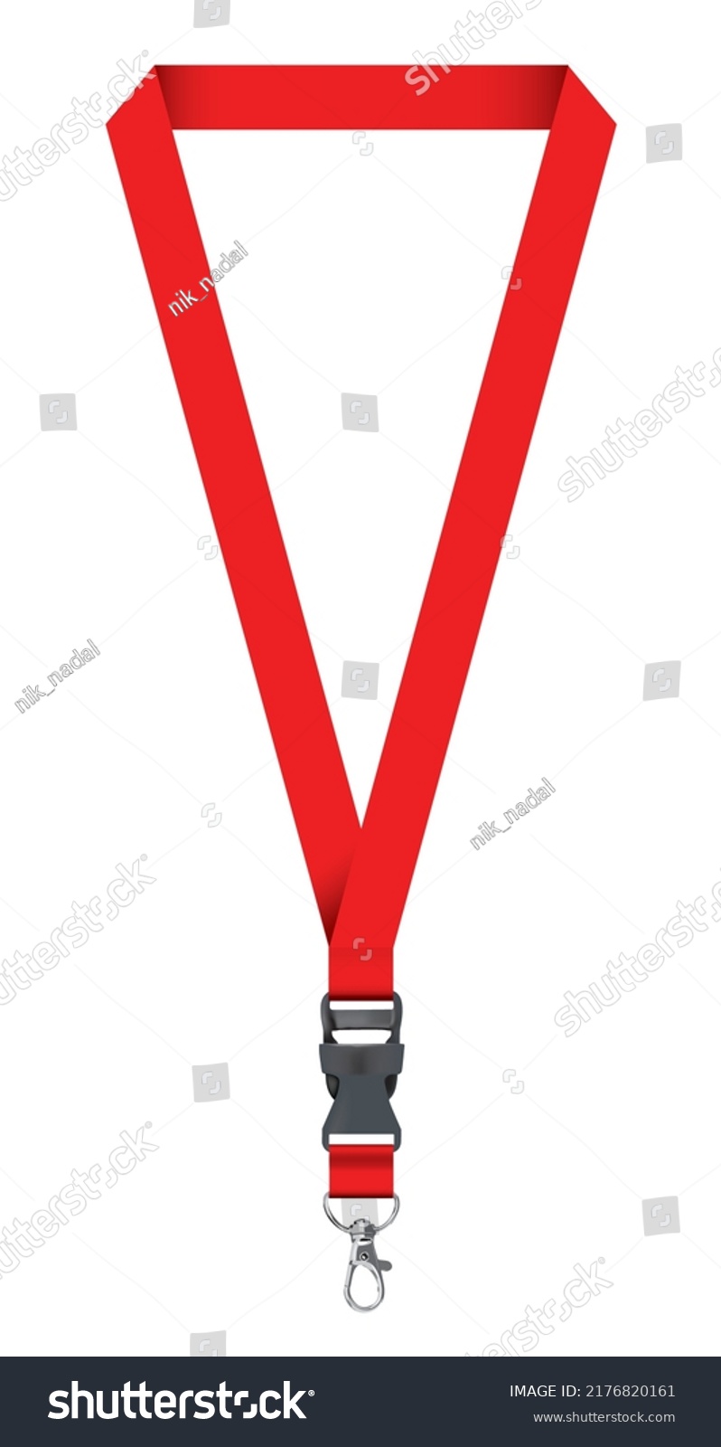 Red Colour Lanyard Vector Illustration Mockup Stock Vector (Royalty ...