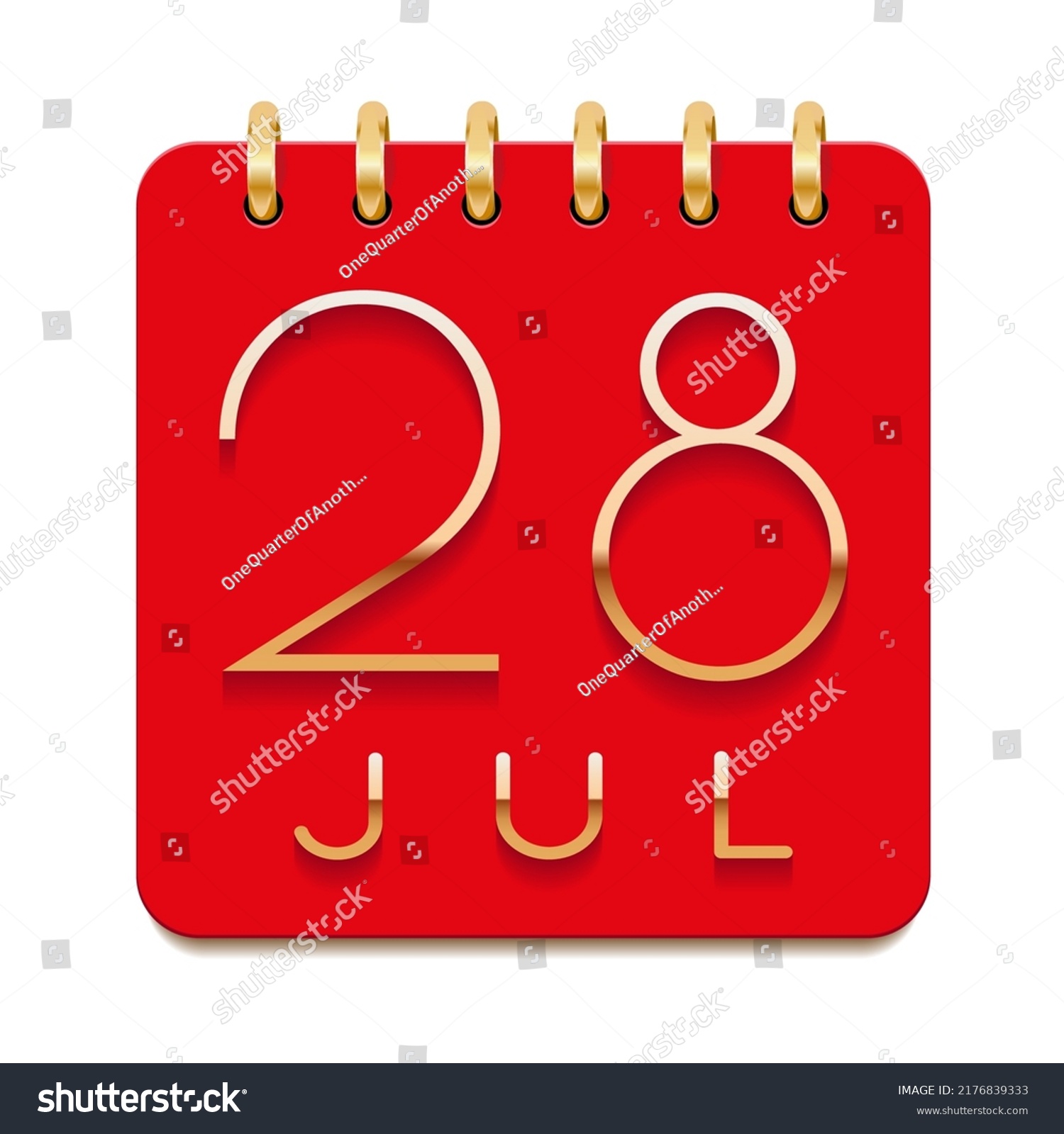 28 Day Month July Luxury Calendar Stock Vector (Royalty Free