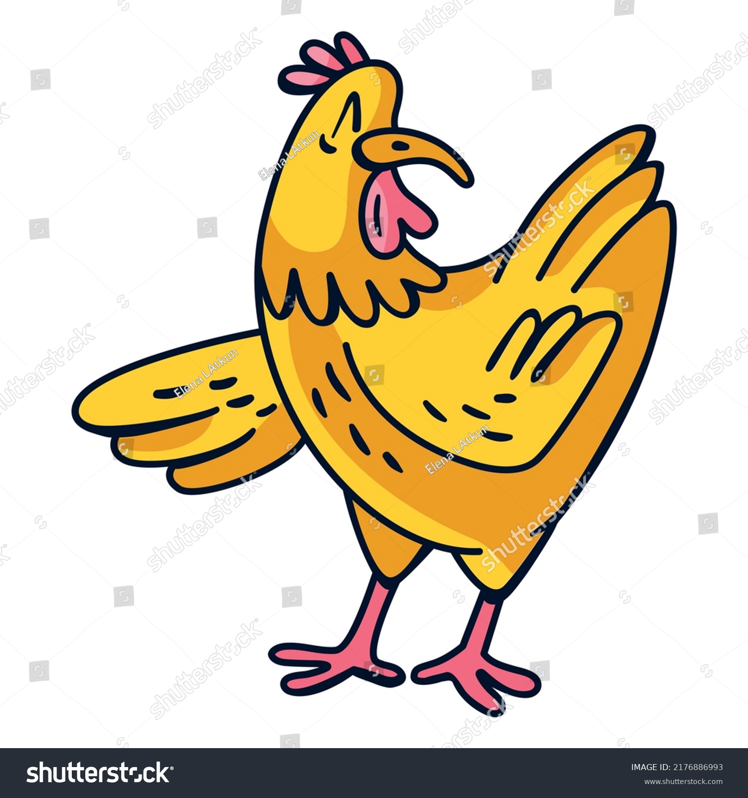 Chickens Cartoon High Quality Vector Stock Vector Royalty Free 2176886993 Shutterstock 