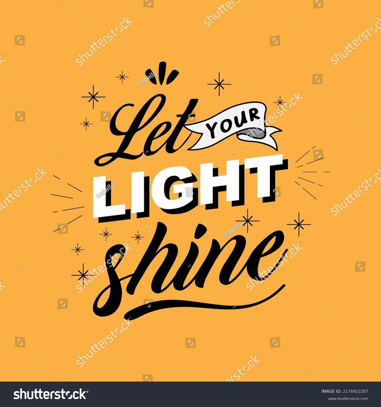 Let Your Light Shine Motivational Quotes Stock Vector (Royalty Free ...